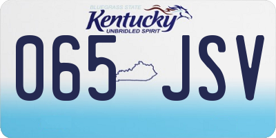 KY license plate 065JSV