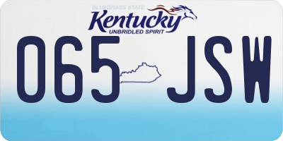 KY license plate 065JSW
