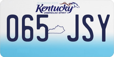 KY license plate 065JSY