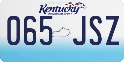 KY license plate 065JSZ