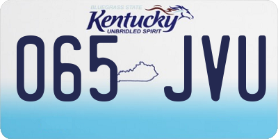 KY license plate 065JVU