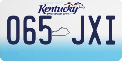 KY license plate 065JXI