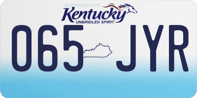KY license plate 065JYR