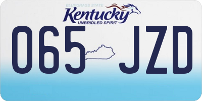 KY license plate 065JZD