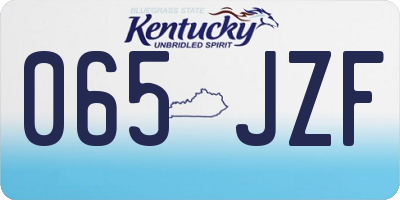KY license plate 065JZF