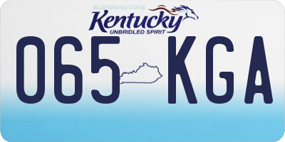 KY license plate 065KGA