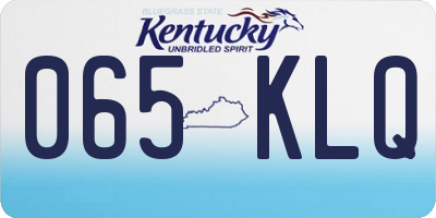 KY license plate 065KLQ