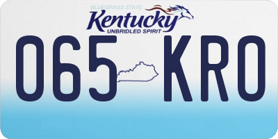 KY license plate 065KRO