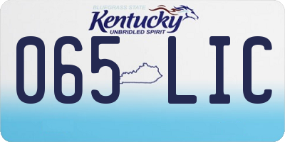 KY license plate 065LIC