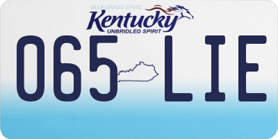 KY license plate 065LIE