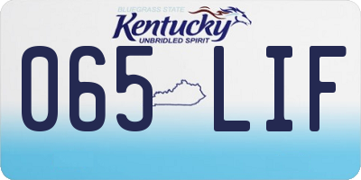 KY license plate 065LIF