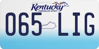 KY license plate 065LIG