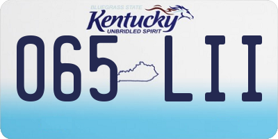 KY license plate 065LII