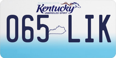 KY license plate 065LIK