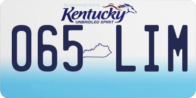 KY license plate 065LIM