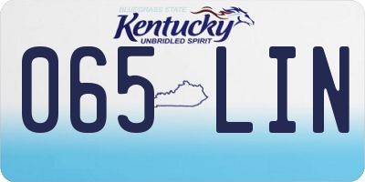 KY license plate 065LIN