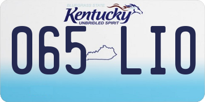 KY license plate 065LIO