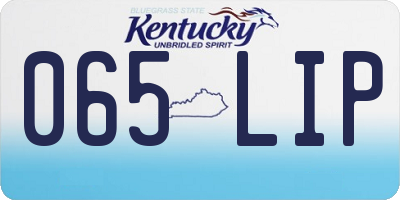 KY license plate 065LIP