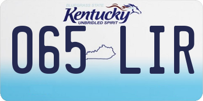 KY license plate 065LIR
