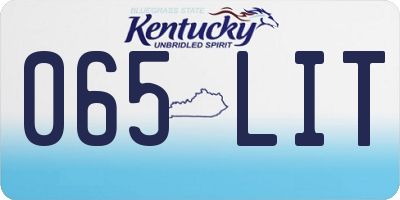 KY license plate 065LIT