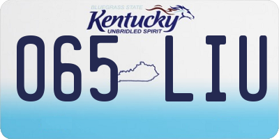 KY license plate 065LIU