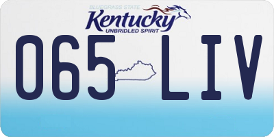 KY license plate 065LIV