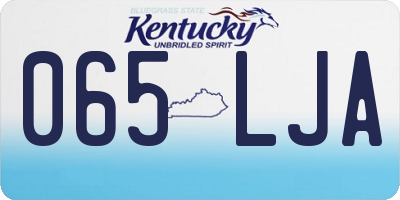 KY license plate 065LJA