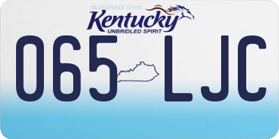 KY license plate 065LJC