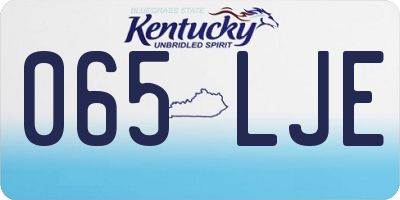 KY license plate 065LJE