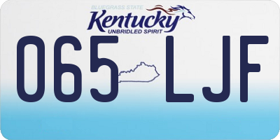 KY license plate 065LJF