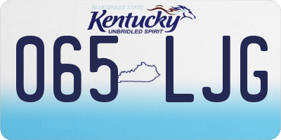 KY license plate 065LJG