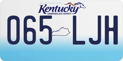 KY license plate 065LJH