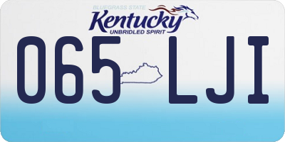 KY license plate 065LJI