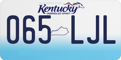 KY license plate 065LJL