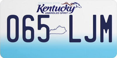 KY license plate 065LJM