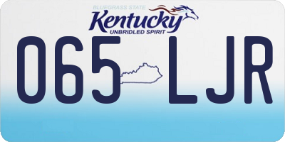 KY license plate 065LJR