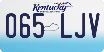 KY license plate 065LJV
