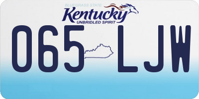 KY license plate 065LJW