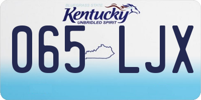 KY license plate 065LJX