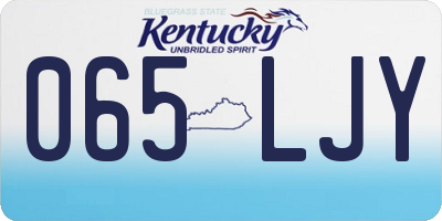 KY license plate 065LJY