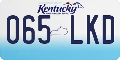 KY license plate 065LKD