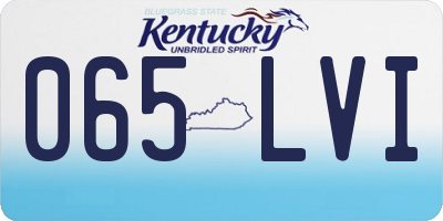 KY license plate 065LVI