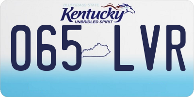 KY license plate 065LVR
