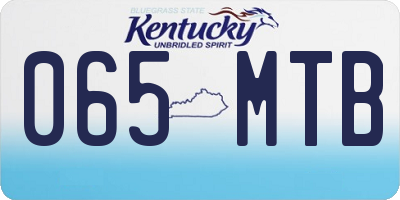 KY license plate 065MTB