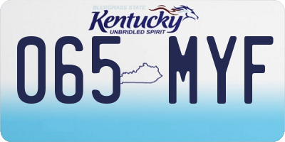 KY license plate 065MYF