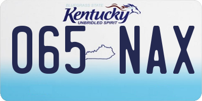 KY license plate 065NAX