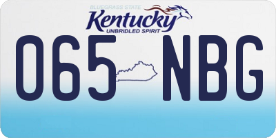 KY license plate 065NBG
