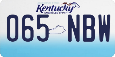 KY license plate 065NBW