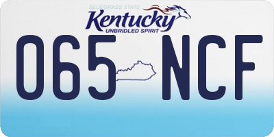 KY license plate 065NCF
