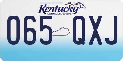 KY license plate 065QXJ